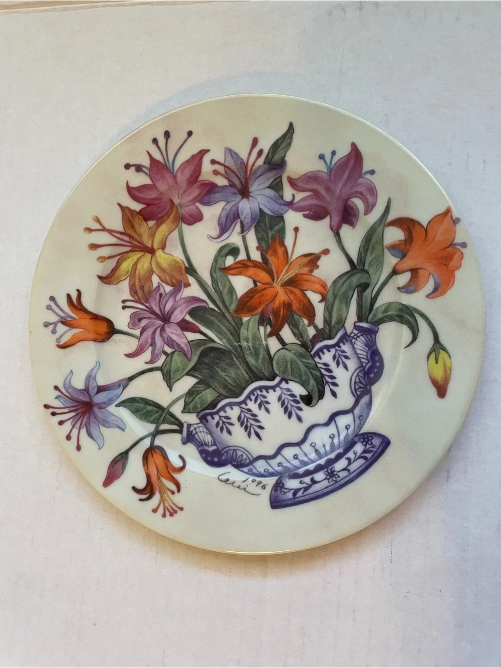 Vintage Limoges l. Godinger decorative flower plates (2)
